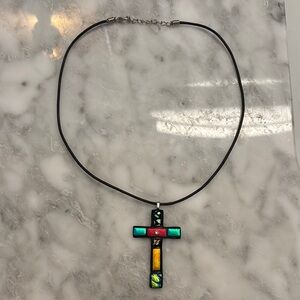 Multicolor Cross Pendant Necklace